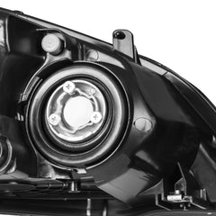 Headlight Assembly Compatible with 2004 2005 Honda Civic w/LED DRL Strip/Smoke Housing/Clear Lens/Clear Reflector