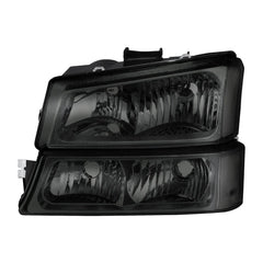 Smoke Headlights & Bumper Light W/ Black Lens For 2003-2006 Chevrolet Silverado 1500 2500