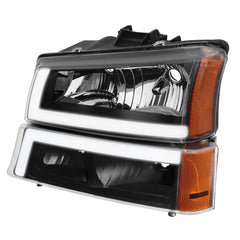 Black Headlights Sequential Signal For 2003-2006 Chevy Silverado 2007 Classic