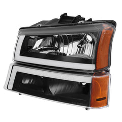 Black Headlights Sequential Signal For 2003-2006 Chevy Silverado 2007 Classic