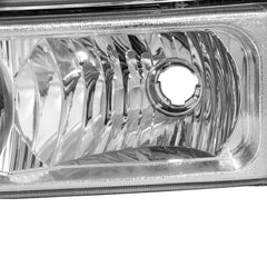 Chrome Housing Headlights & Red Tail Lights For 2003-2006 Chevy Silverado (Set of 4)