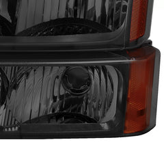 Smoke Headlights & Red Tail Lights For 2003-2006 Chevy Silverado 1500 2500 3500 (Set of 4)