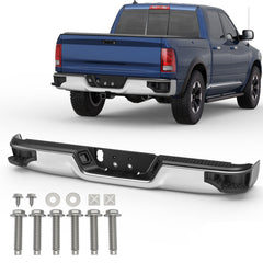 Chrome Steel Rear Bumper Corner Step For 2009-2018 Dodge Ram 1500 2010-2012 Ram 2500 3500 without Rear Object Sensor and Dual Exhaust