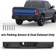 Black Steel Rear Bumper Corner Step For 2009-2018 Dodge Ram 1500 2010-2012 Ram 2500 3500 without Rear Object Sensor and Dual Exhaust