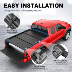 5FT Soft Roll-Up Tonneau Cover For 2024-2025 Toyota Tacoma Fleetside Truck Bed