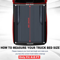 4.6FT Roll Up Tonneau Cover For 2022-2025 Ford Maverick Truck Bed w/LED Lamp