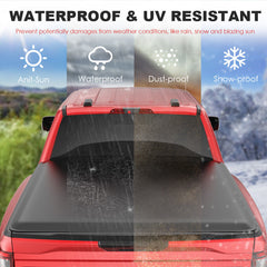 4.6FT Roll Up Tonneau Cover For 2022-2025 Ford Maverick Truck Bed w/LED Lamp