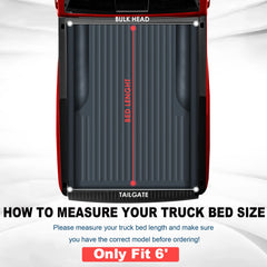 6FT Soft Roll-Up Tonneau Cover For 2024-2025 Toyota Tacoma Truck Bed