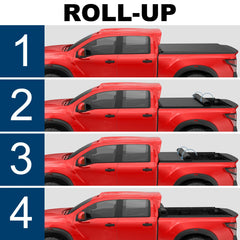 6FT Soft Roll-Up Tonneau Cover For 2024-2025 Toyota Tacoma Truck Bed