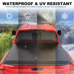 6FT Soft Roll-Up Tonneau Cover For 2024-2025 Toyota Tacoma Truck Bed