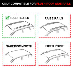 52" Roof Rack Cross Bars For Universal Flush Roof Side Rails