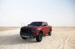 Black Running Boards Side Step Nerf Bars For 2019-2024 Ram 1500 Crew Cab