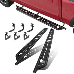 Black Running Boards Side Step Nerf Bars For 2019-2024 Ram 1500 Crew Cab