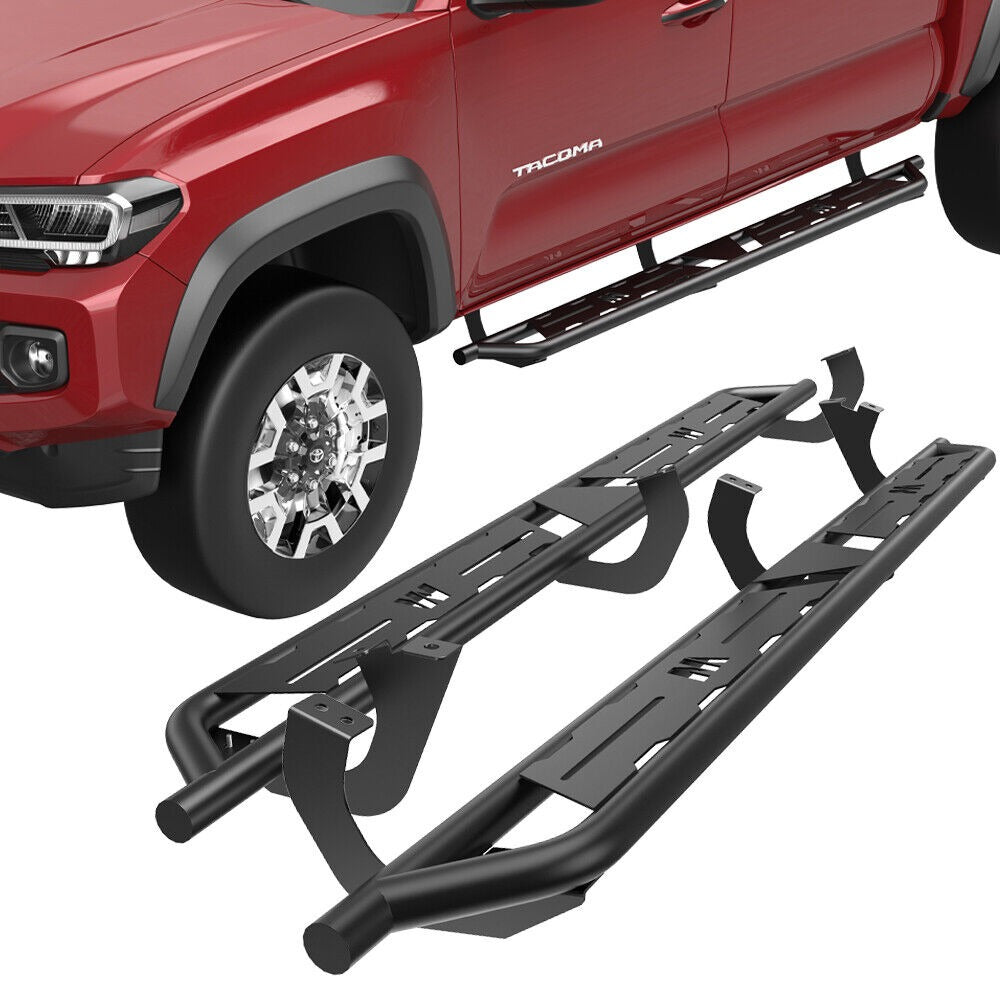 7" Running Boards Side Step Nerf Bars For 2005-2022 Toyota Tacoma Double Cab