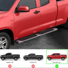 6" Running Boards For 2007-2021 Toyota Tundra Crew Max Cab (4 Full Size Doors) Stainless Steel Side Steps