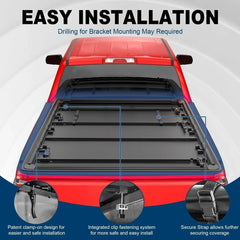 5.5FT Soft Quad-Fold Tonneau Cover For 2016-2026 Nissan Titan Short Bed (Not For XD Model)