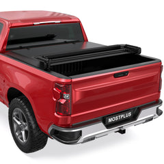 5.8FT Quad-Fold Soft Tonneau Cover For 2014-2019 Chevy Silverado/GMC Sierra 1500 (2019 Classic/Legacy ONLY) Fleetside