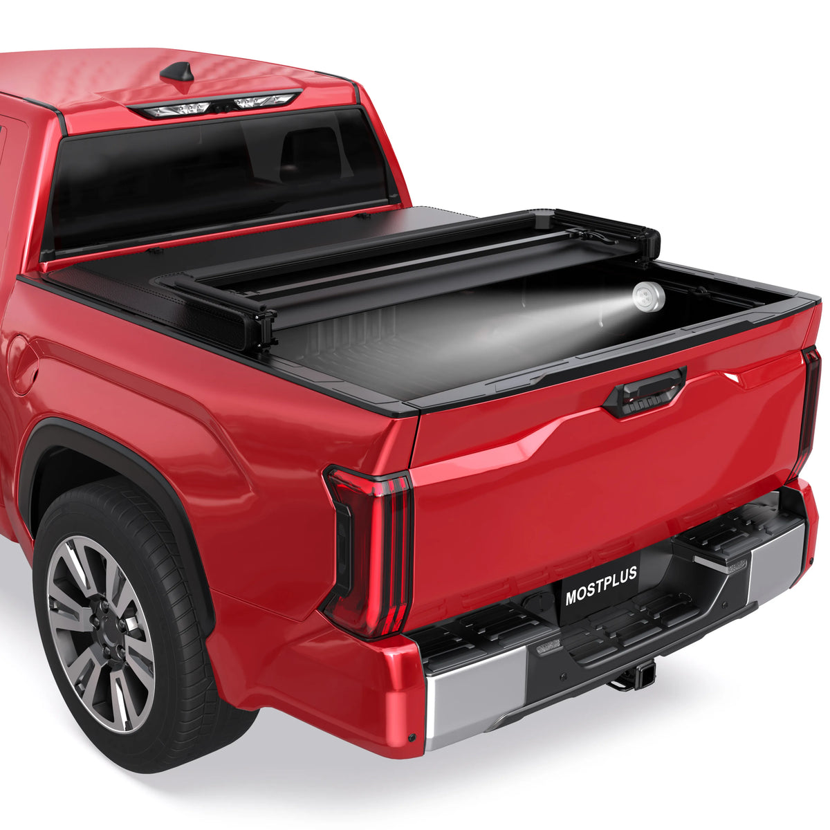 VEVOR Soft Tri-Fold Tonneau Cover For 2016-2023 Toyota Tacoma 5ft Bed (w/ Rail System) - Waterproof Folding Truck Bed Cover