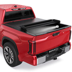 6.5FT Quad-Fold Soft Tonneau Cover For 2014-2021 Toyota Tundra Bed (W/o Deck Rail System)