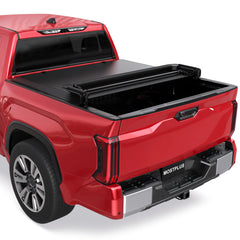 6.5FT Quad-Fold Soft Tonneau Cover For 2014-2021 Toyota Tundra Bed (W/o Deck Rail System)