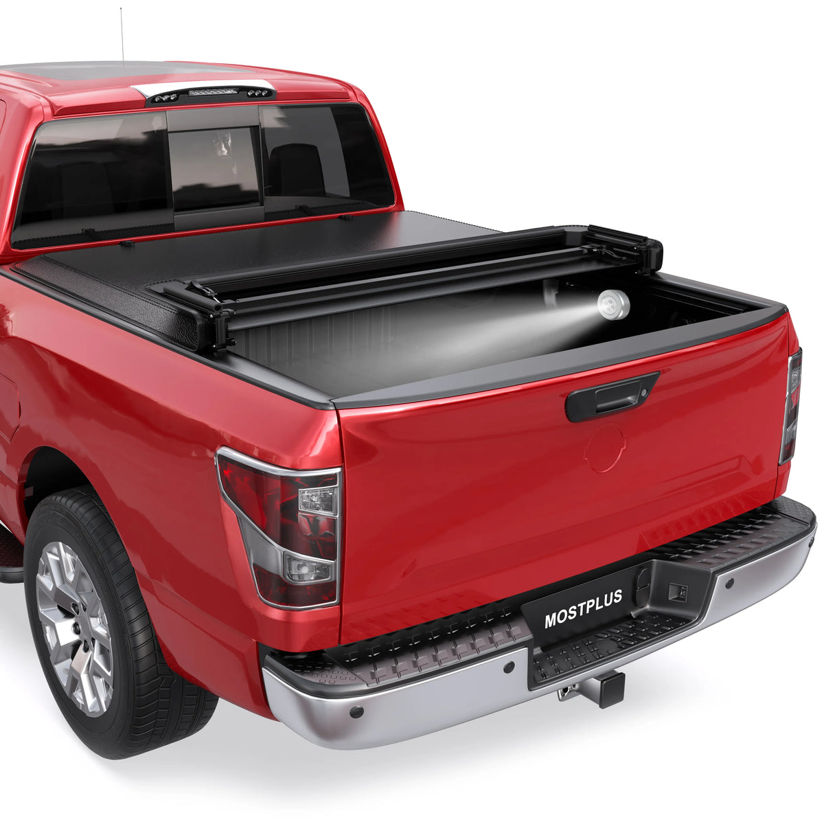 6.5FT Quad-Fold Soft Tonneau Cover For 2016-2024 Nissan Titan & Titan XD Truck Bed