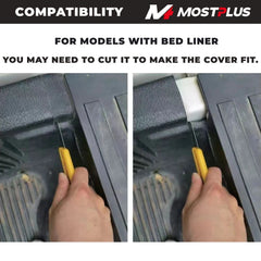 5.8FT Hard Quad-Fold Flush-Mount Tonneau Cover For 2014-2018 Chevrolet Silverado GMC Sierra 1500 Truck Bed, Aluminum Half Low-Profile Style