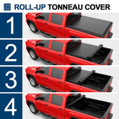 6FT Soft Roll-Up Tonneau Cover For 1994-2003 Chevy S10 GMC Sonoma S15 Truck Bed