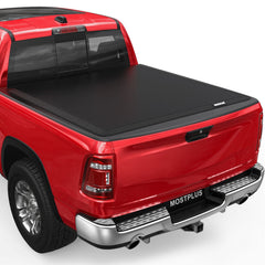 5.3FT Soft Roll Up Tonneau Cover For 2000-2004 Dodge Dakota Truck Bed w/ LED Lamps