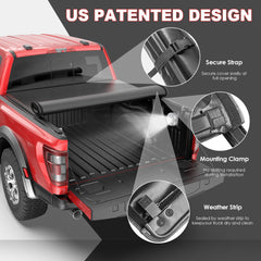 6.5FT Soft Roll Up Tonneau Cover For 2000-2006 Toyota Tundra Truck Bed