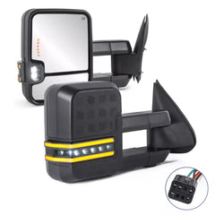 Black Power Heated Tow Mirrors For 1999-2002 Chevrolet Silverado GMC Sierra 1500 2500