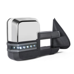 Chrome Power Heated Tow Mirrors For 1999-2002 GMC Sierra Chevrolet Silverado 1500 2500 3500