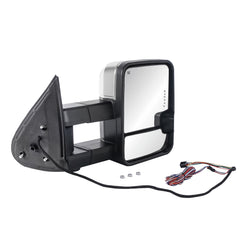 Chrome Power Heated Tow Mirrors For 1999-2002 GMC Sierra Chevrolet Silverado 1500 2500 3500