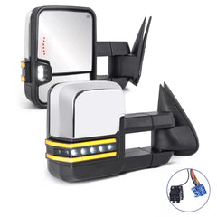 Chrome Power Heated Tow Mirrors For 2003-2006 GMC Sierra Chevy Silverado 1500 2500 2pcs