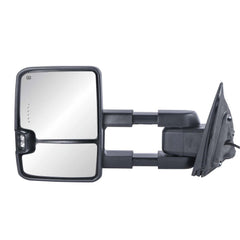 Black Power Folding Switchback Tow Mirrors For 2014-2018 Chevy Silverado GMC Sierra 1500 w/ White Running Light  (Set of 2)