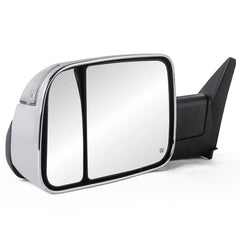 Chrome Power Heated Tow Mirrors For w/ White Running Light 1998-2001 Dodge Ram 1500 2500 3500 2pcs