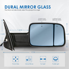 thumbnail image 2 of 1994-1997 Dodge Ram Tow Mirrors – Black Power Flip-Up Glass – Set Of 2 2 of 6