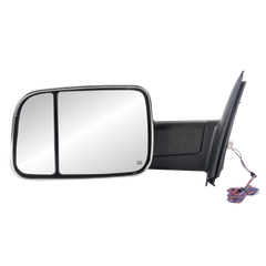 Chrome Power Heated Tow Mirrors w/ White Running Light For 2002-2008 Dodge Ram 1500 2003-2008 Dodge Ram 2500 3500