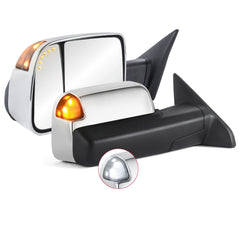 Chrome Power Heated Tow Mirrors w/ TEMP Sensor For 2009-2018 Ram 1500/2500/3500 2pcs