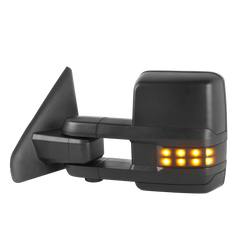 SANOOER Pair Black Heated Power Tow Mirrors W/ LED Signals For 2002-2008 Dodge Ram 1500 2500 3500
