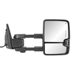 Black Power Heated Towing Mirrors w/ Puddle Light & LED Signal Light For 2009-2018 Dodge Ram 1500 2500 3500 (Set of 2)