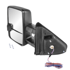 Black Power Heated Tow Mirror w/Sequential Turn Signal For 2009-2018 Dodge Ram 1500 (Set of 2)