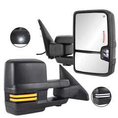 Black Power Heated Tow Mirror w/Sequential Turn Signal For 2009-2018 Dodge Ram 1500 (Set of 2)