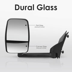 Manual Folding Tow Mirror For 2003-2017 Chevy Express GMC Savana 1500 2500 3500 Driver/Left Side Only
