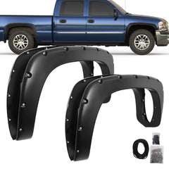 Black Wheel Fender Flares For 1999-2006 Chevy Silverado GMC Sierra 1500 2500 3500 &HD (Set of 4)