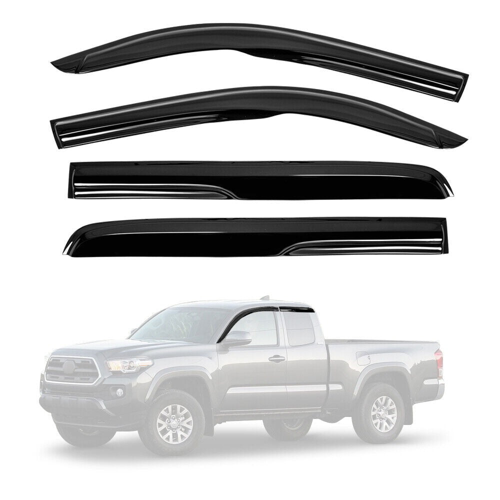 Window Visor Sun Rain Deflector Guard kits For 2005-2015 Toyota Tacoma Double Cab