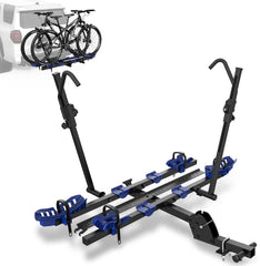 Foldable Tilt Design Bike Hitch Rack w/Ramp, 2" Receiver, 170 LBS For 5" Fat Tire SUVs, Trucks & RVs