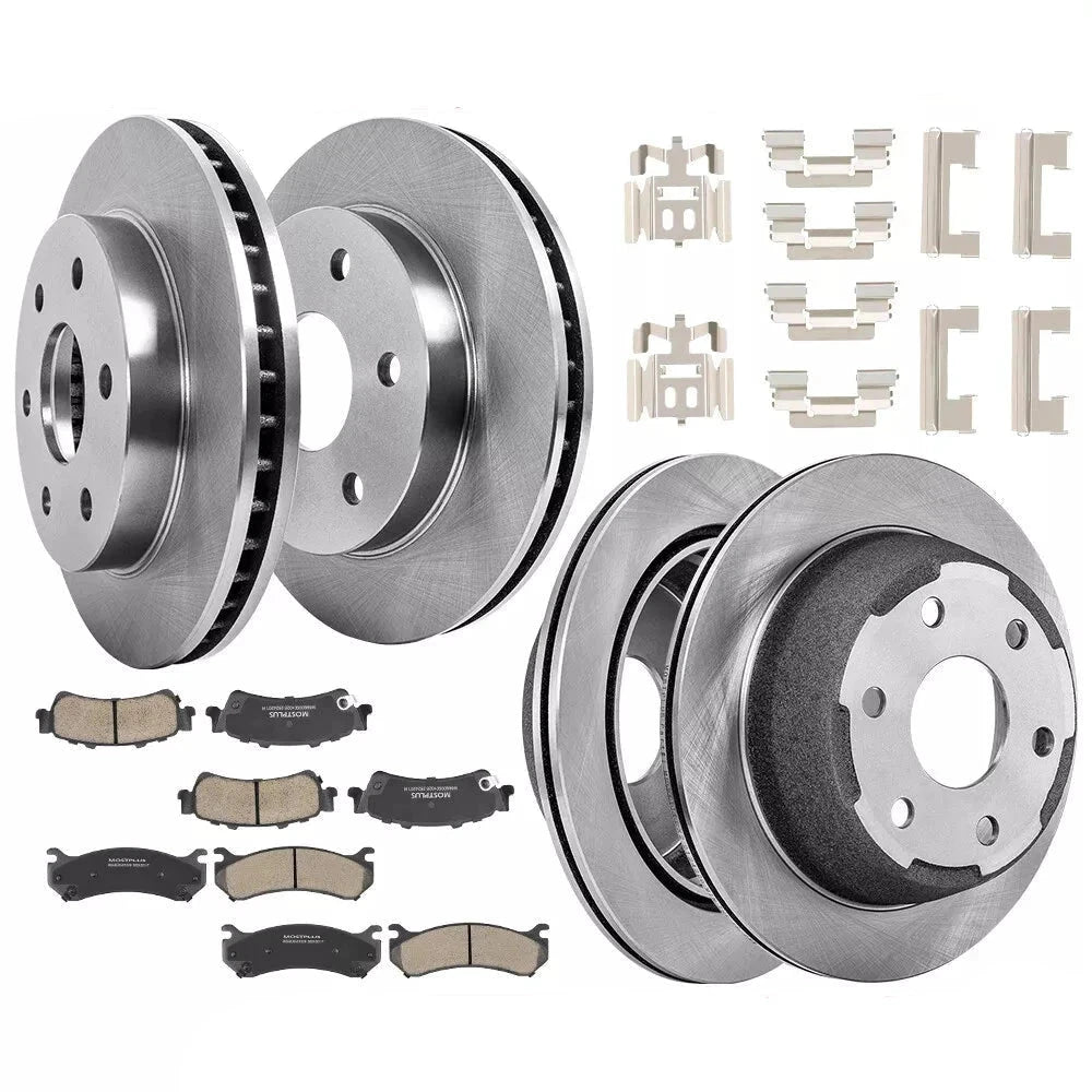 12" Front 12.78" Rear Disc Rotors & Brake Pads Kits For 1999-2006 Chevy Silverado GMC Sierra 1500 (Set of 8)