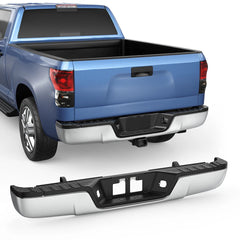 Chrome Steel Rear Bumper Assembly For 2007-2013 Toyota Tundra w/o Park Assist or Tow Hitch TO1103117