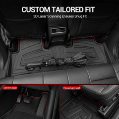 All Weather Floor Mats For 2025-2026 Tesla Model Y Juniper, Custom Fit 1st & 2nd Row Floor Liners