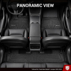 All Weather Floor Mats For 2025-2026 Tesla Model Y Juniper, Custom Fit 1st & 2nd Row Floor Liners